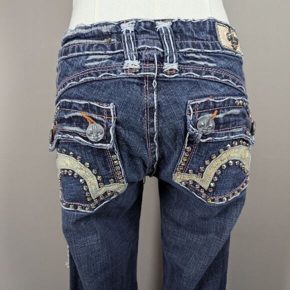 Laguna Beach Bootcut Jeans – Sz 28 Low Rise Studded Pockets Y2K - Picture 6 of 13